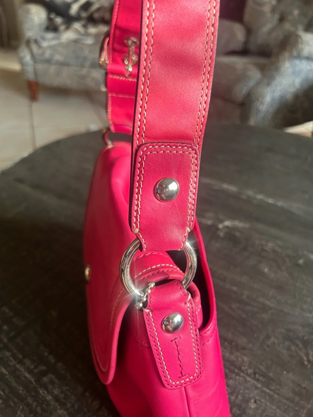 Coach  SoHo Pink Pleated Calf Hide Y2K flap bag - Picture 10 of 15